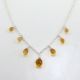 Citrine Drop gemstone necklace for women, 925 Sterling silver necklace